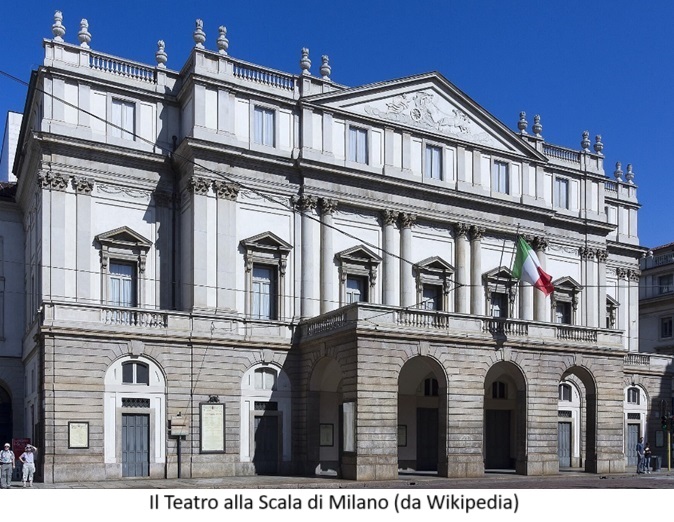 Il Teatro alla Scala di Milano (da Wikipedia) (clicca per l'immagine)